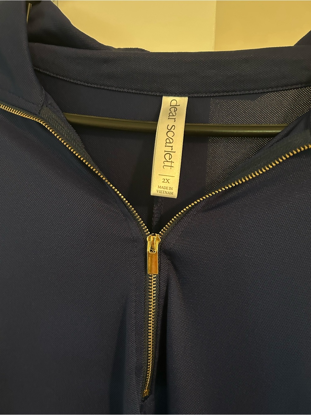 Sleeveless Zip-Front Women's Dress in Navy - Picture 2 of 2